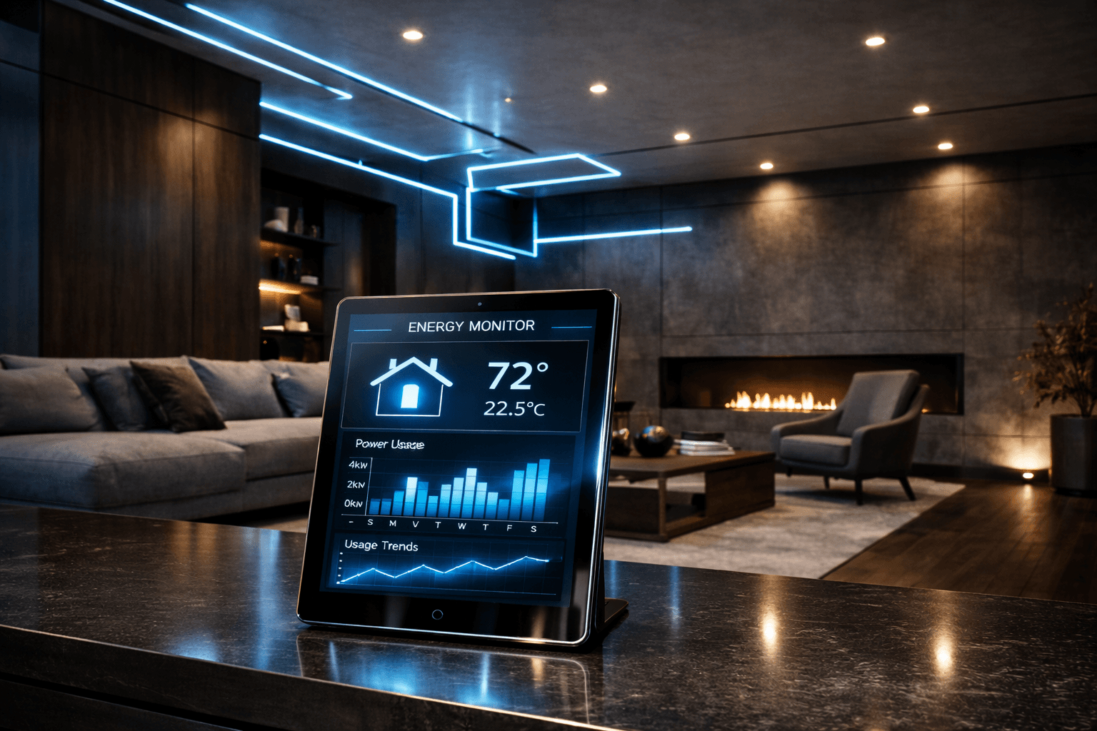 Luksusowy salon NodiusIQ z inteligentnym oświetleniem